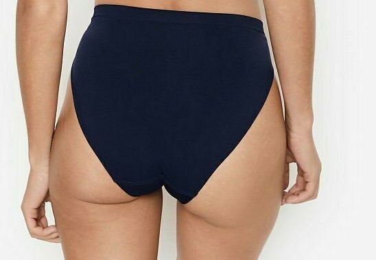 XXL Navy SEAMLESS NO SHOW FULL COVER Victorias Secret High Leg Waist Brief Panty