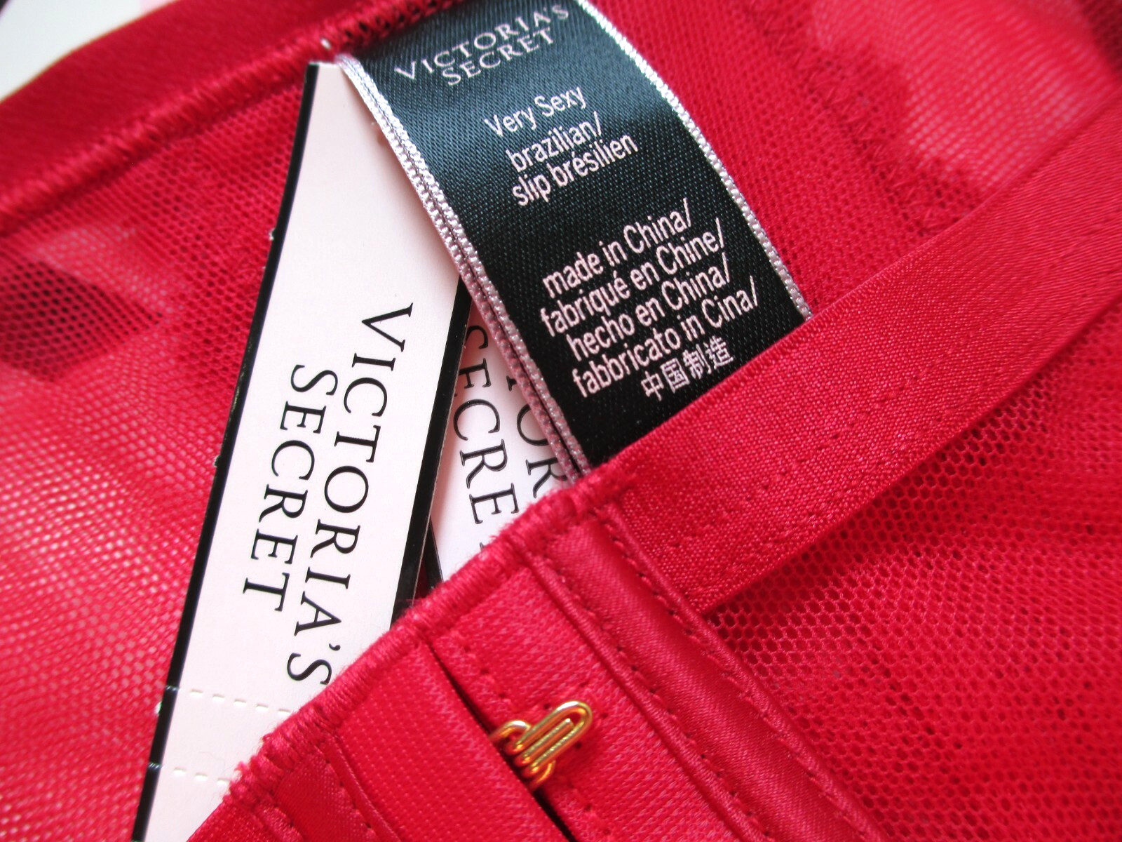 VICTORIA’S SECRET VERY SEXY Brazilian Panty S M L Red NWT Velvet Embroidery VS