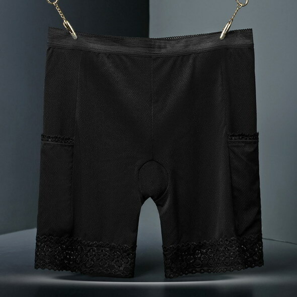 Ladies Brief High Waist Ice silk Lace Plus size Safety Leggings Underpants 89551