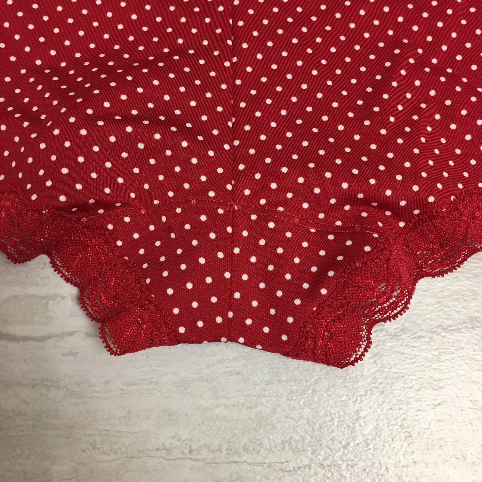 4-Pack Maidenform Women’s Microfiber & Lace Boyshorts, Red/White Polka Dot, L/7