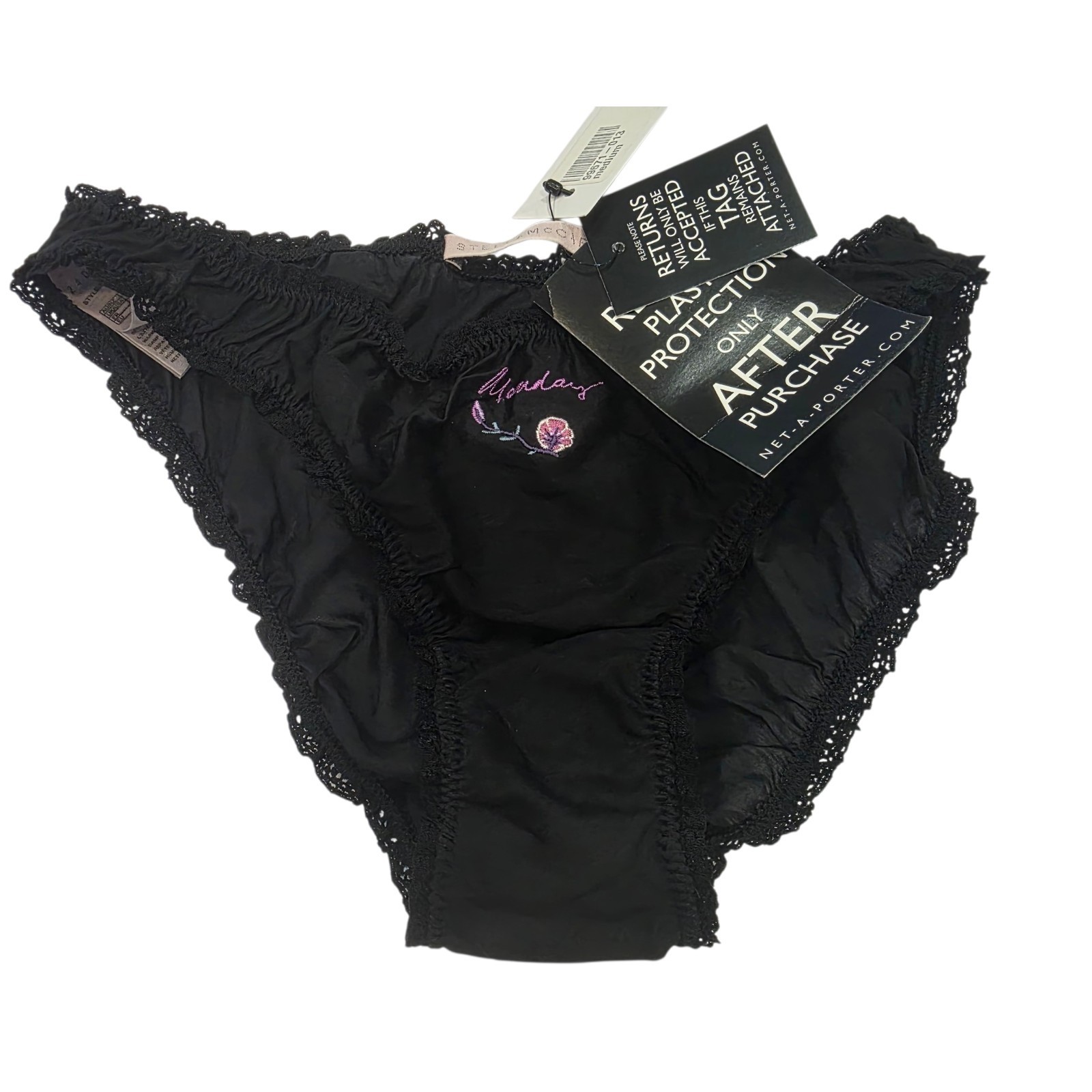 NWT Stella McCartney Panties Monday Week Silk Blend Lingerie Size M Vintage