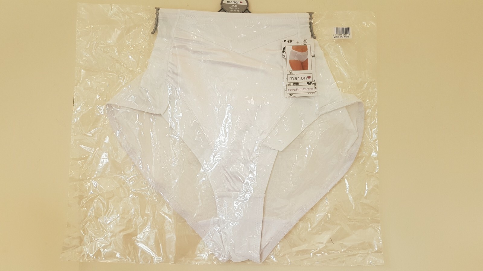Women’s Maxi Support Briefs Extra Firm Control White Polyamide Cotton UK XL 3XL