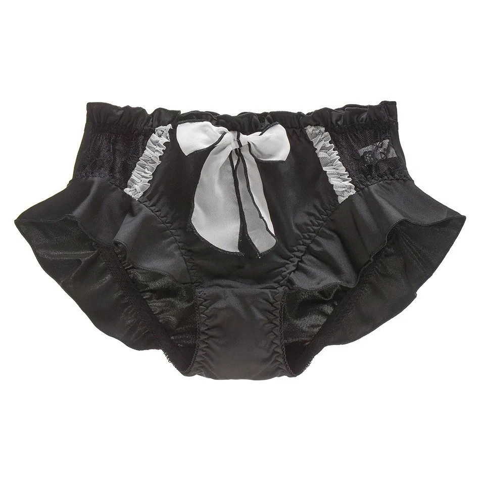 Low Waist Brief Panties Floral Ruffle Trim Stretch Soft Comfort Fit M L