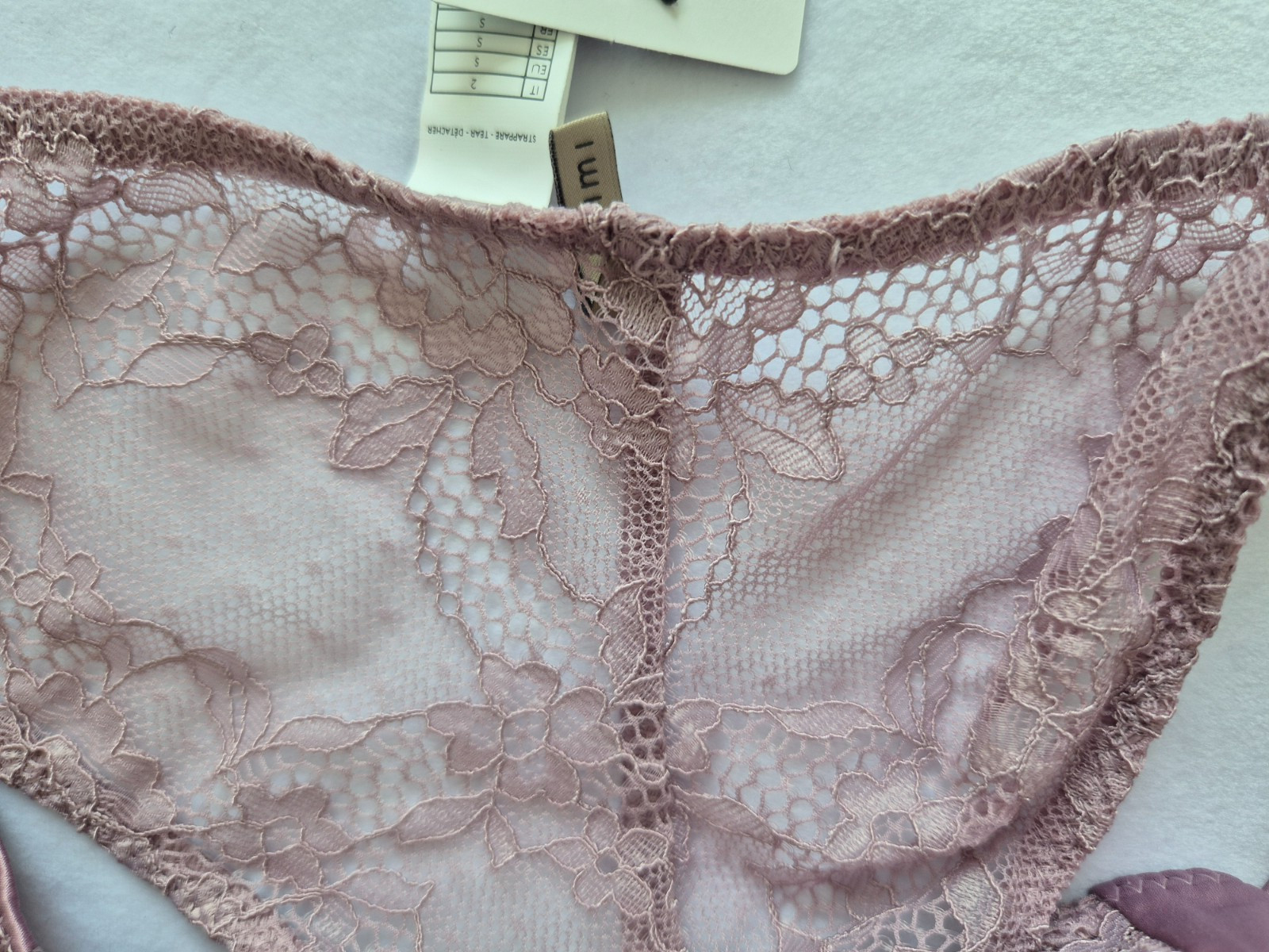NEW Intimissimi Brazilian Briefs with Lace Dusty Lily Size S