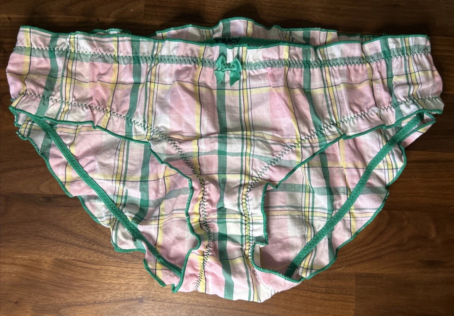 Xhilaration Bikini Panties Ruffle Kidcore Sz Med Pink Mint booty school CUTE