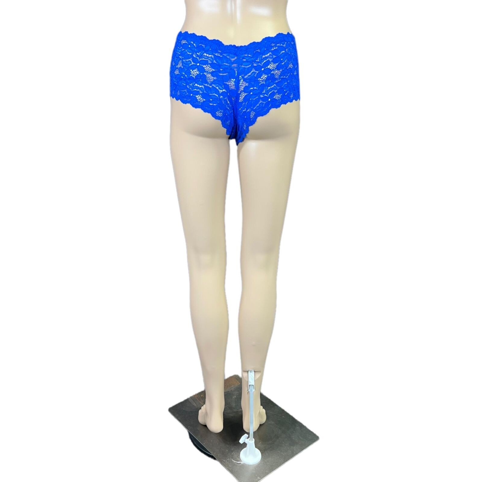 Angelina Womens Panties Underwear Lace Cheeky Boyshort Blue Small 0 2