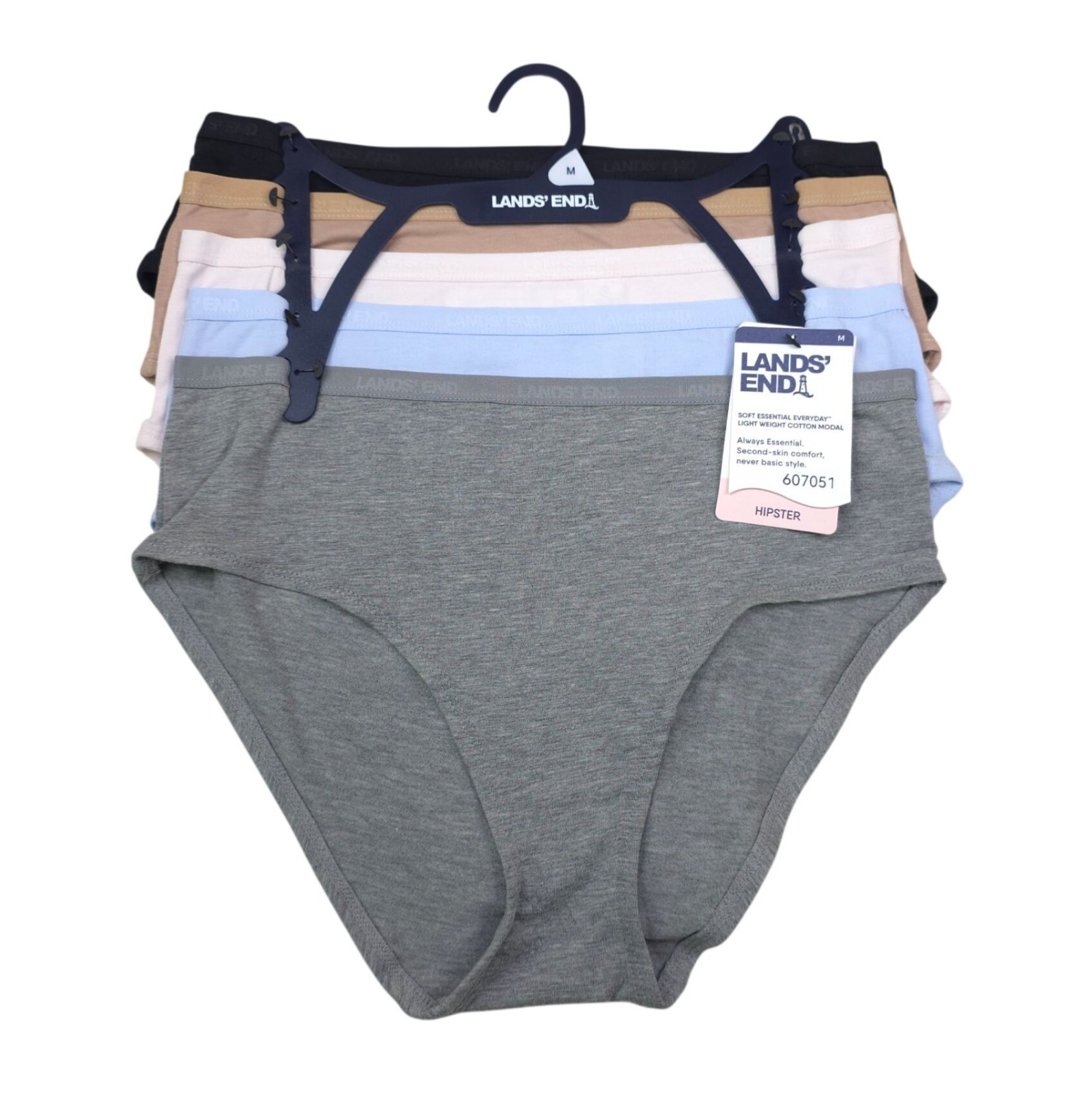 Lands End Womens Cotton Modal Hipster Underwear Panties 6-Pack Size M (10-12)