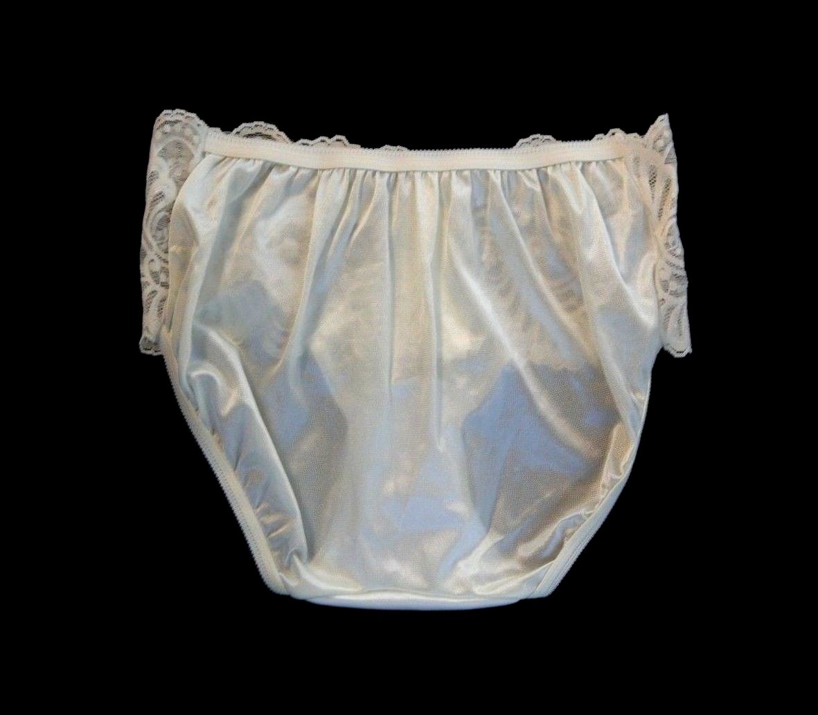Carole 100% Nylon Front Panel Lycra Lace Embrodiery Ivory Bikini Size 5/Small