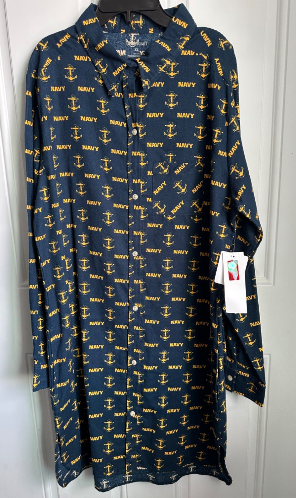 Women’s U.S. Naval Academy Navy & Anchor Designs Size M Pajama Shirt Boxercraft