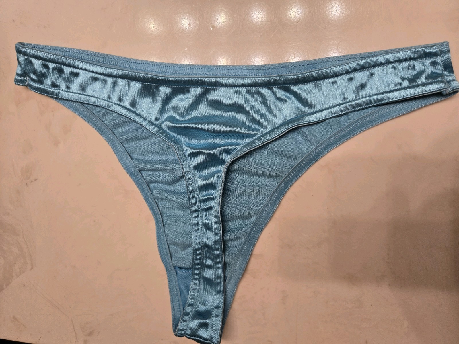 Vintage blue Satin Thong Unbranded Size Medium New Old Stock