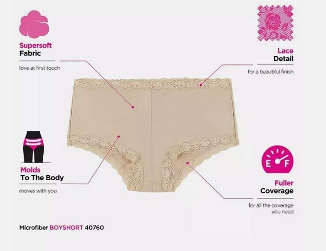 Set/3 Maidenform One Fab Fit Modern Boyshort Panty sz 5/S New Black Nude Navy