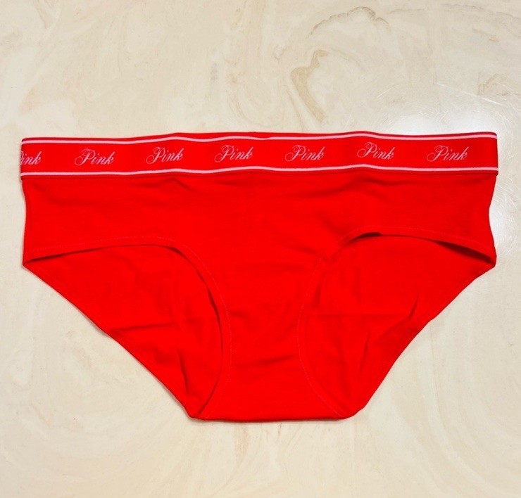 PINK VICTORIA’S SECRET Cotton Hiphugger Panty Red PARTY IN THE USA Graphic XL