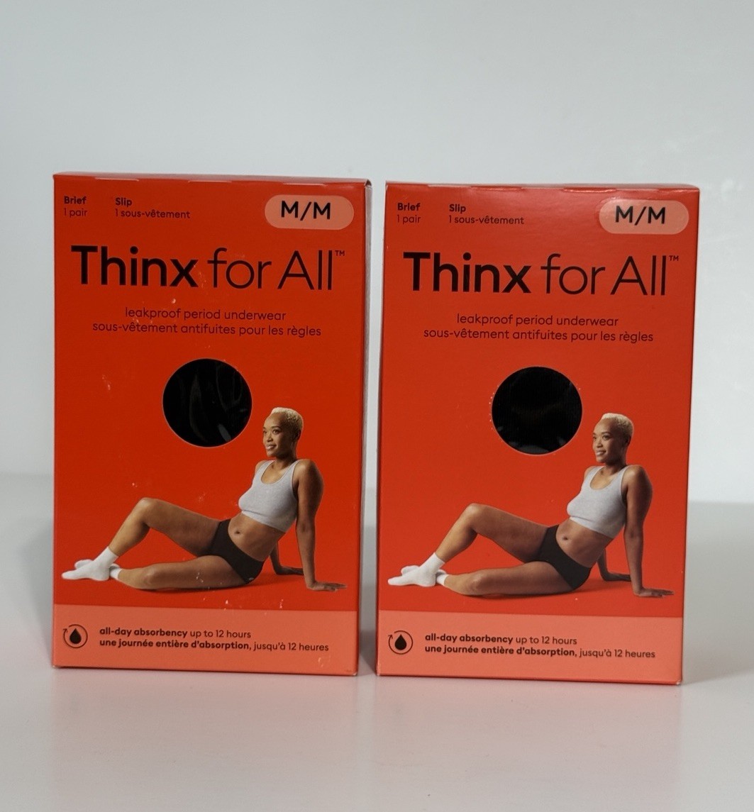 Thinx For All Leakproof Period Underwear Black All-Day Absorbency Brief M 2 Pack