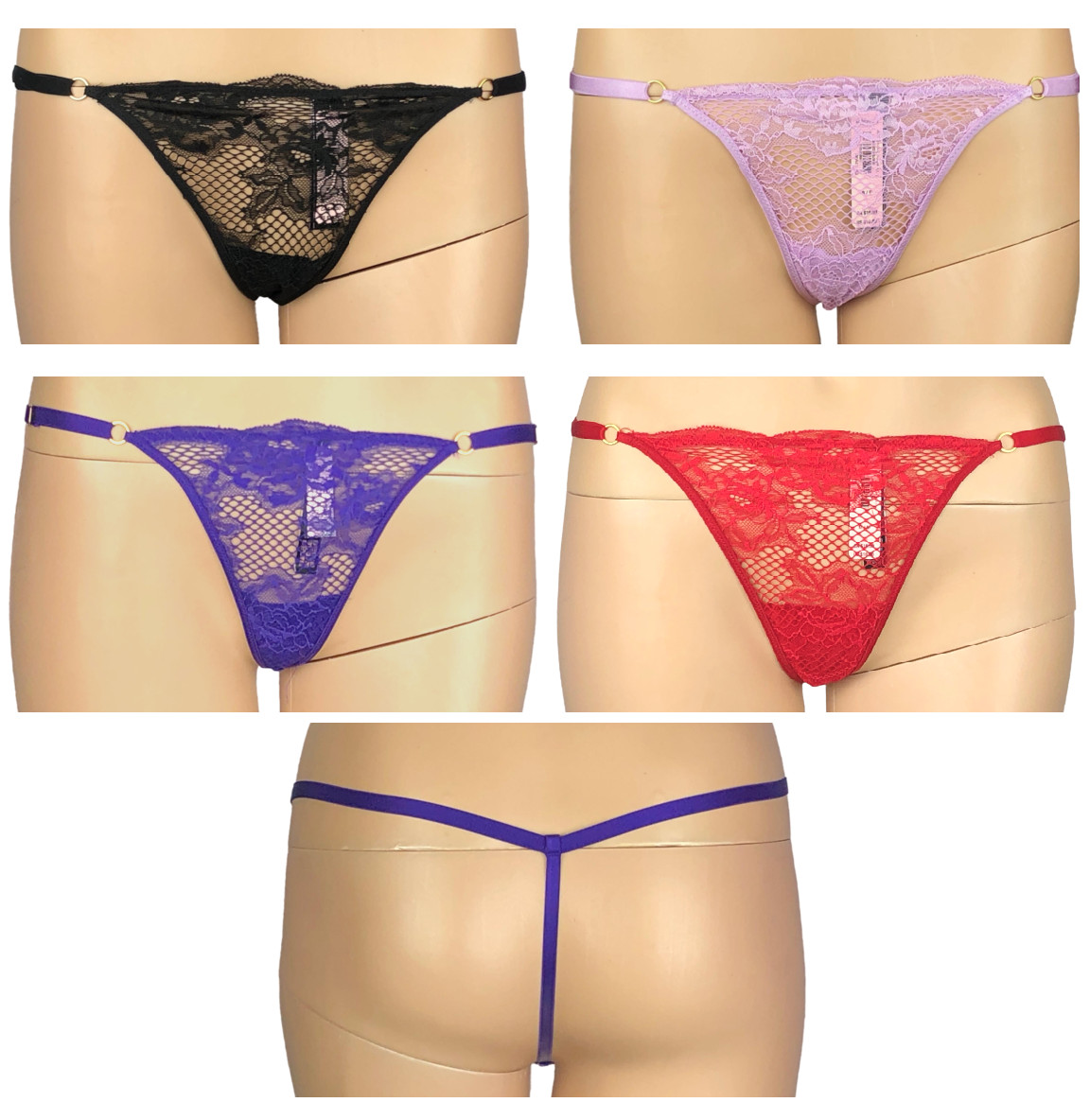 VICTORIA’S SECRET VERY SEXY FISHNET LACE SATIN V-STRING THONG PANTY XS S M L XL
