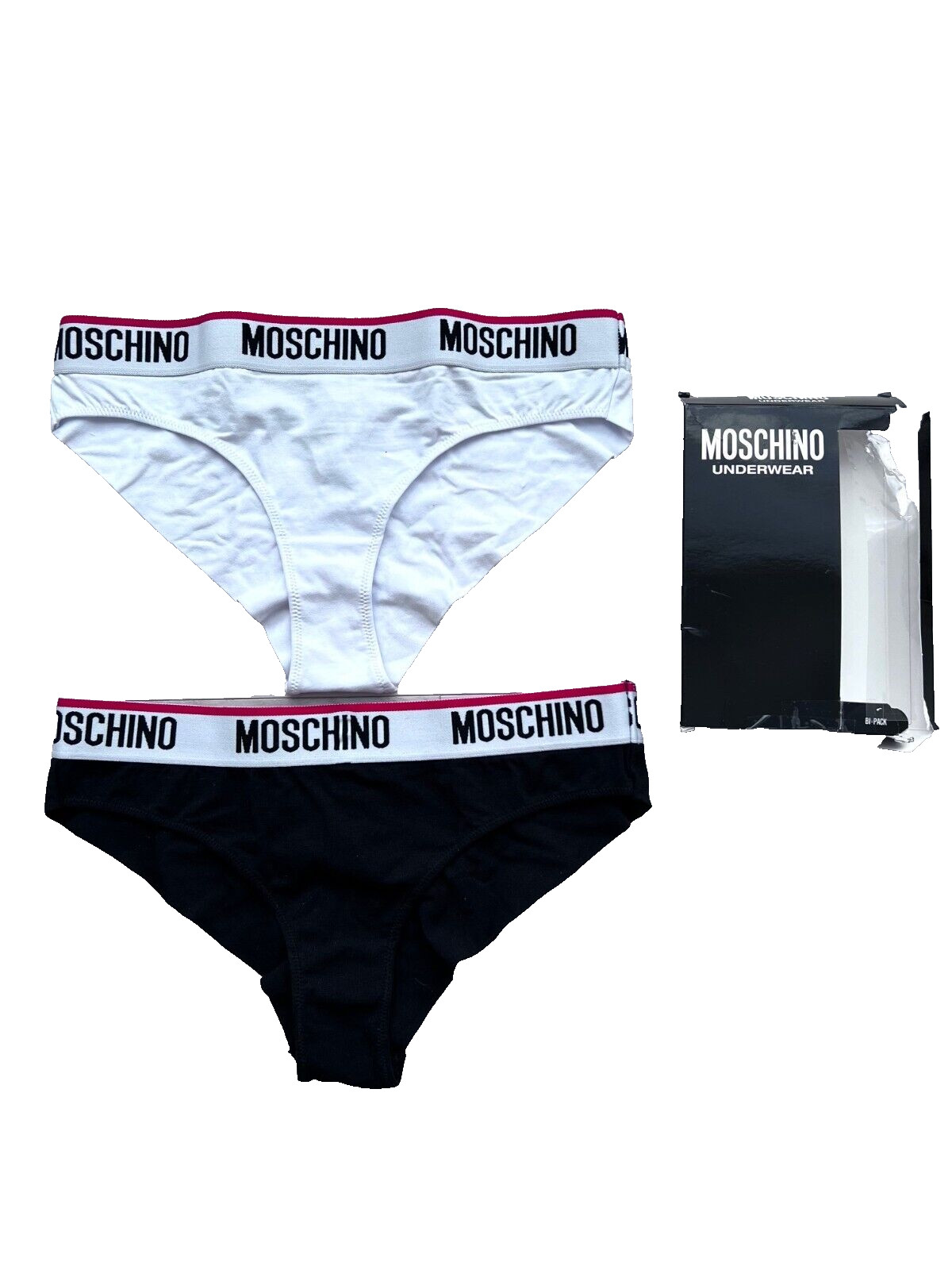 Moschino Underwear 2-Pack Brazilian Brief Black/White ( US 6 )
