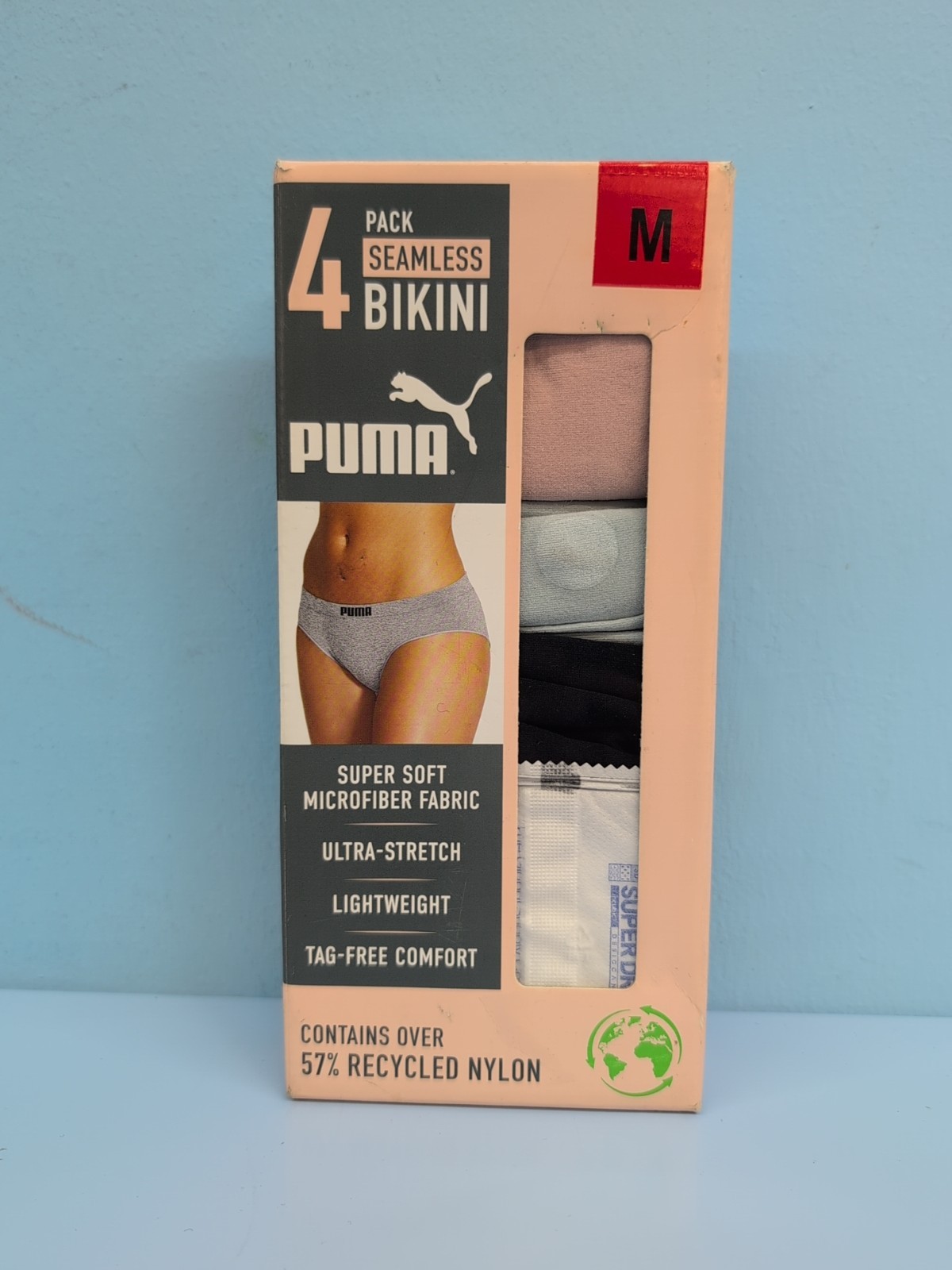 Puma 4pc Seamless Bikini Microfiber Tag Free Women’s Underwear Medium Multicolor