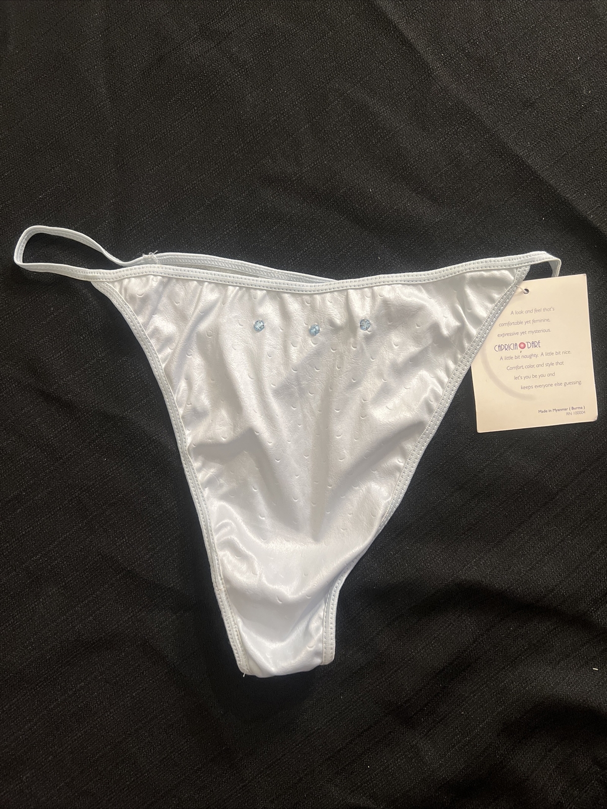 VTG WOMEN’S PANTIES THONGS CAPRICIA O’DARE SIZE 10 BABY BLUE BODY 100% POLYESTER