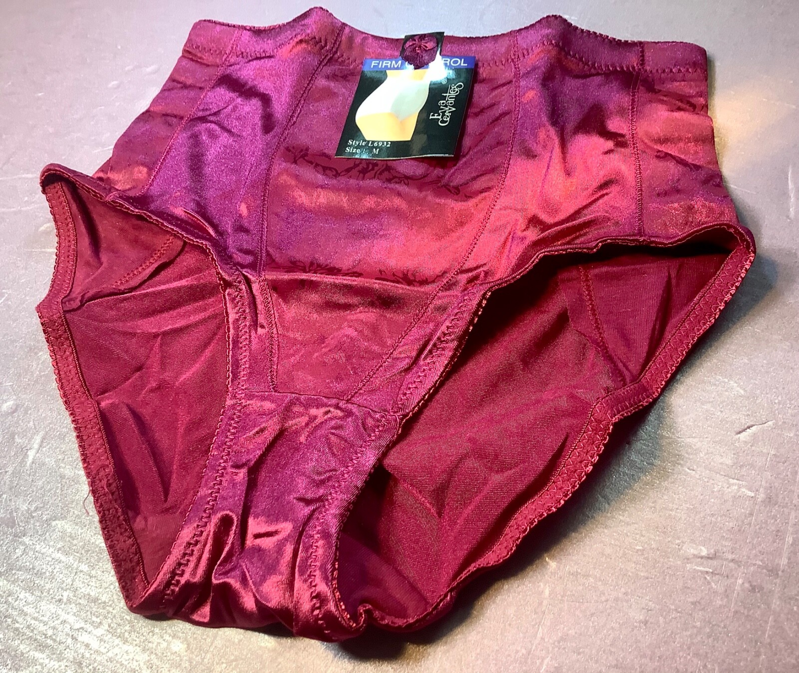Women Panties,Control Briefs”Eva Cervantes”Size L. Purple Soft shiny Satin