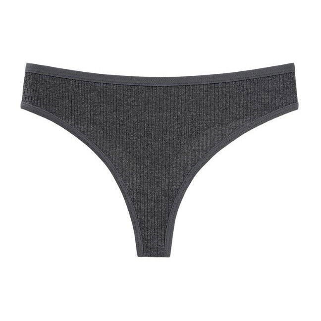 6 Packs Lot Sexy Womens Panties Thong G string Ribbed Cotton Underwear Lingeries