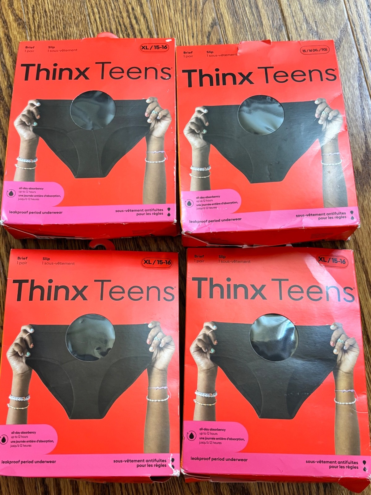 4X Thinx Teens Brief Period underwear- size XL 15-16, all day absorbency