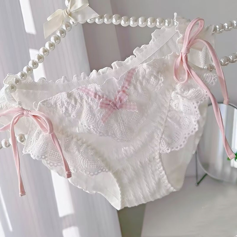 Japanese Lolita Sweet Womens Bow Underwear Panties Briefs School Cute Underpants