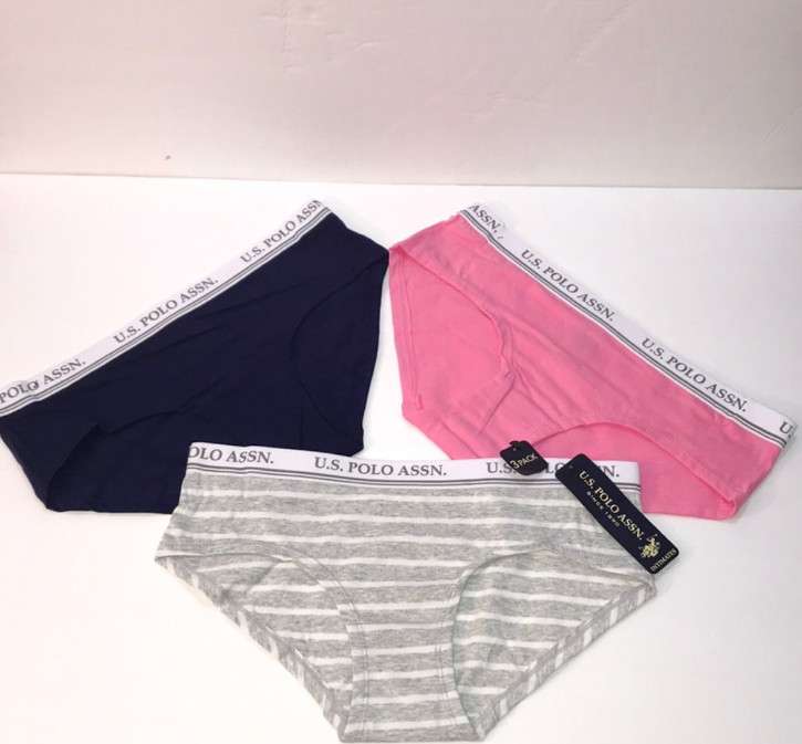 U.S POLO ASS BUNDLE 3 PIECES COTTON BRIEF CHEKINEE BOYSHORT PANTIES WOMEN
