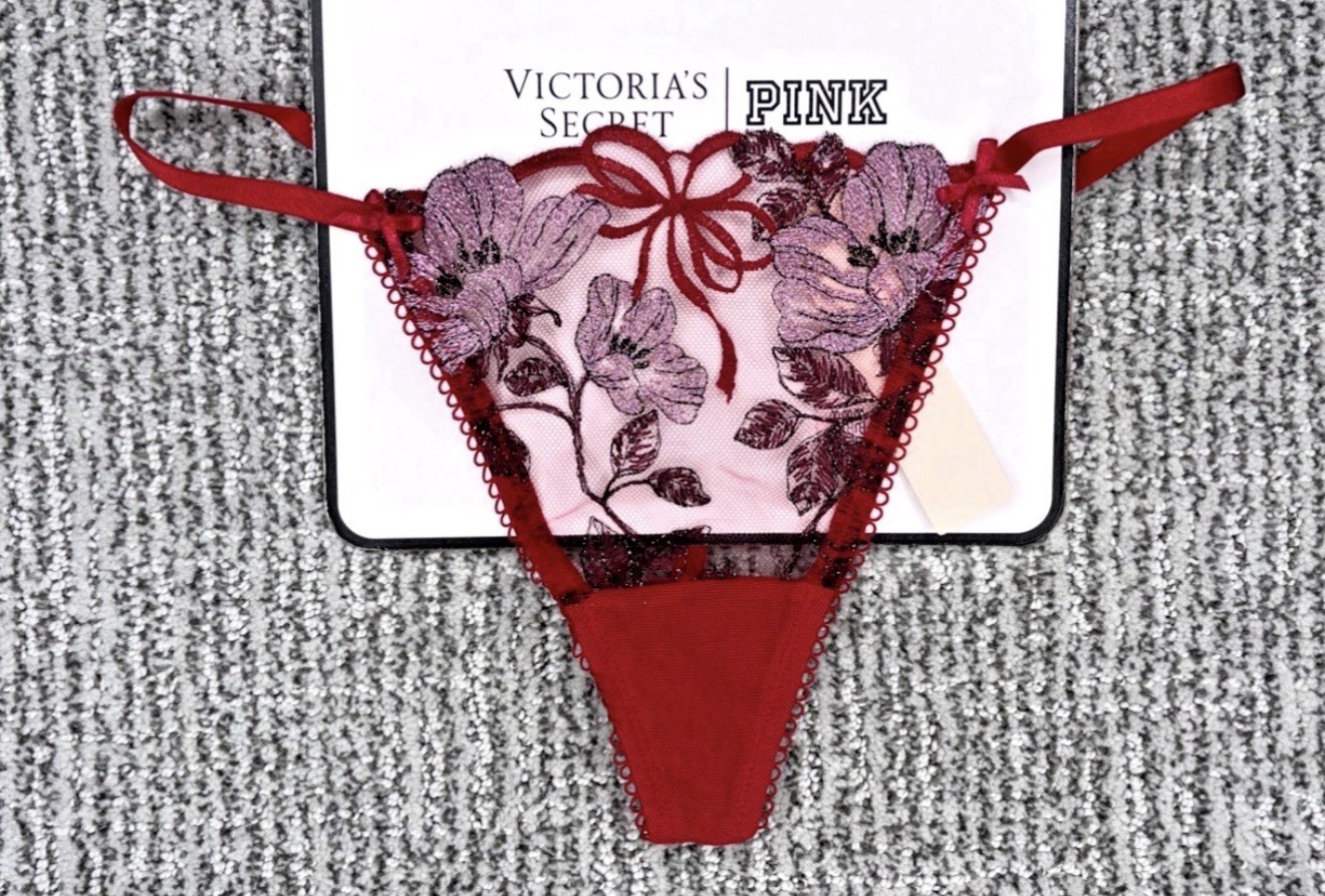 new nwt Victoria’s Secret beautiful bows embroidery v string dream angels XL