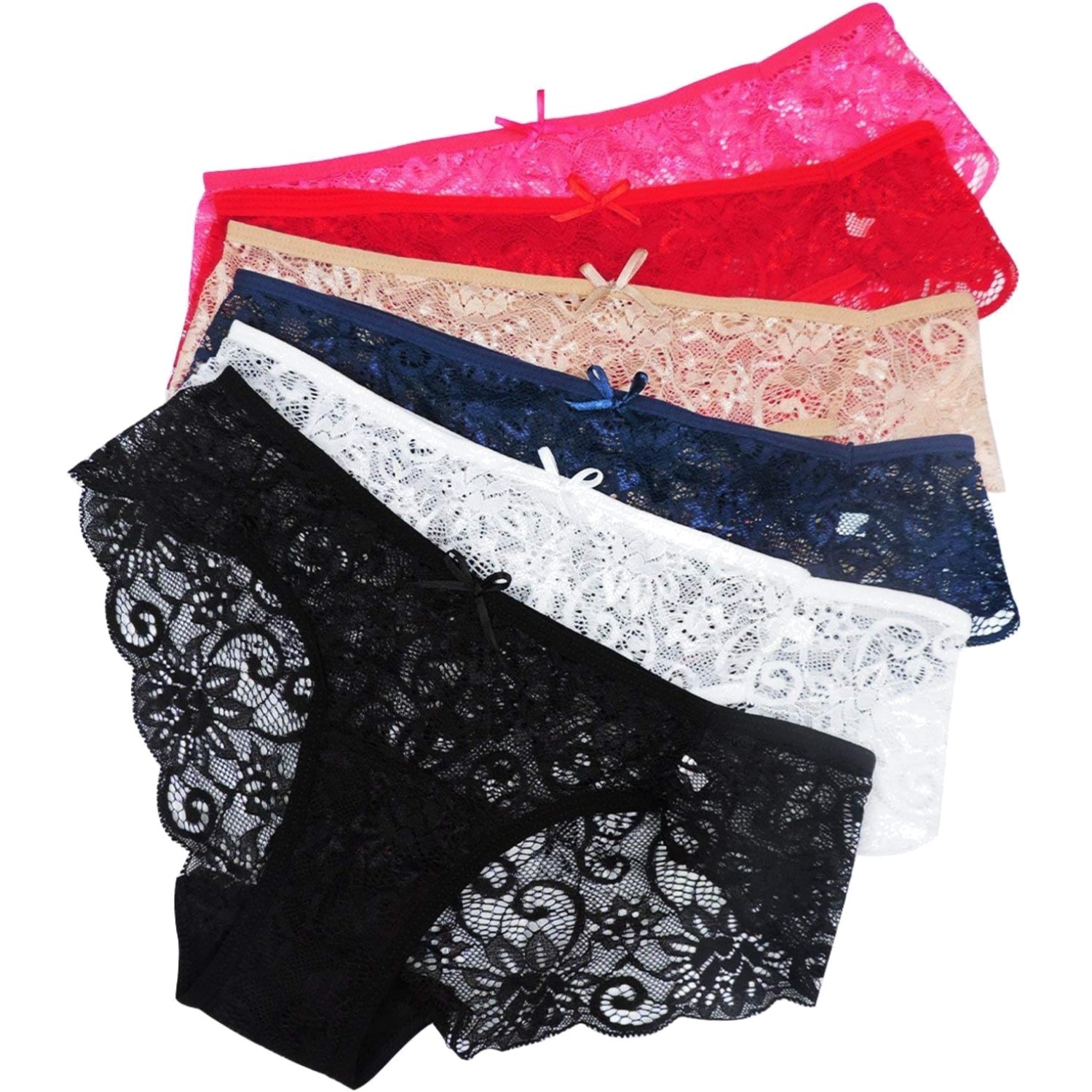 Everyday Elegance: 6-Pack Sexy Lace Bikini Panties for Fashion-Forward Women