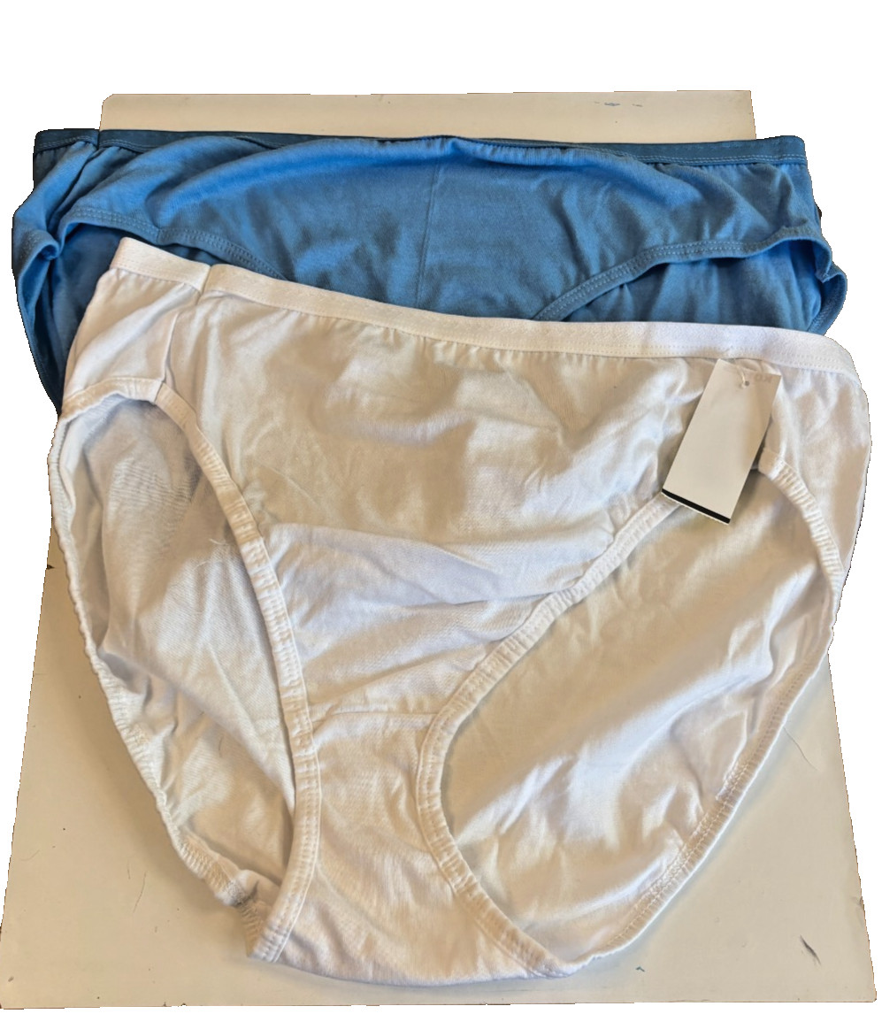 New Womens Panties Size 2XL Hanes Blue/ White Ladies 2 Pairs Underwear