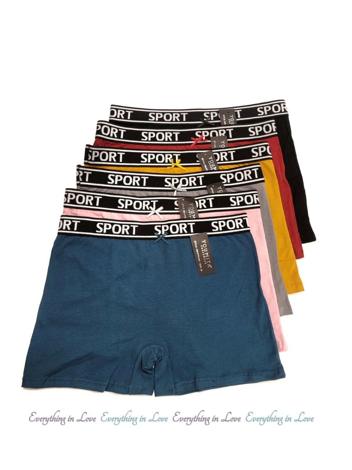 Youmita Women Plus Stretch Cotton High Rise Boxer Brief Shorts Boyshort 1X-5X
