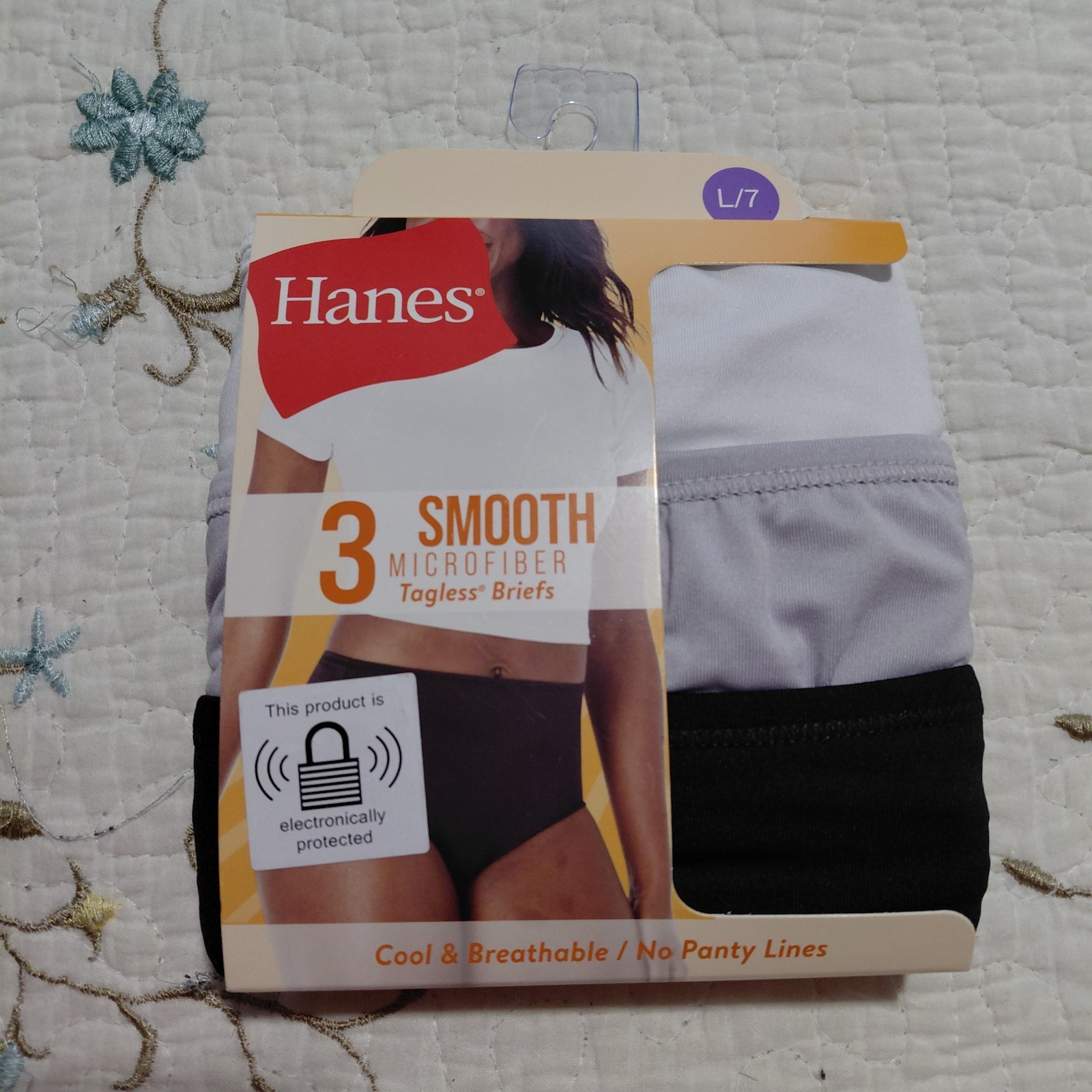 Hanes Women’s Smooth Microfiber Tagless Briefs Cool & Breathable 3 Pack NIB