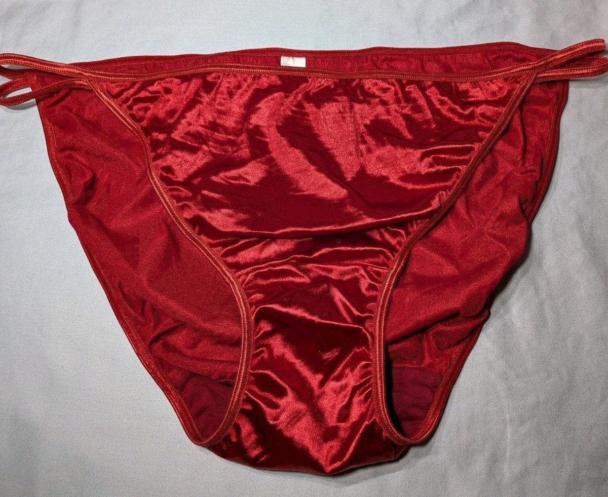 Vintage Y2K Cacique Second Skin Satin String Bikini Panties Plus Size 14/16