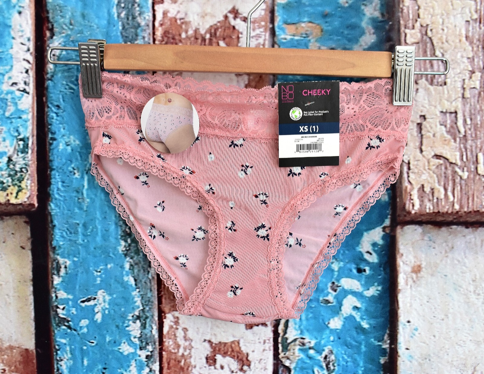 Women’s No Boundaries Micro Cheeky Panties Underwear XSMALL Dusty Rose NEW