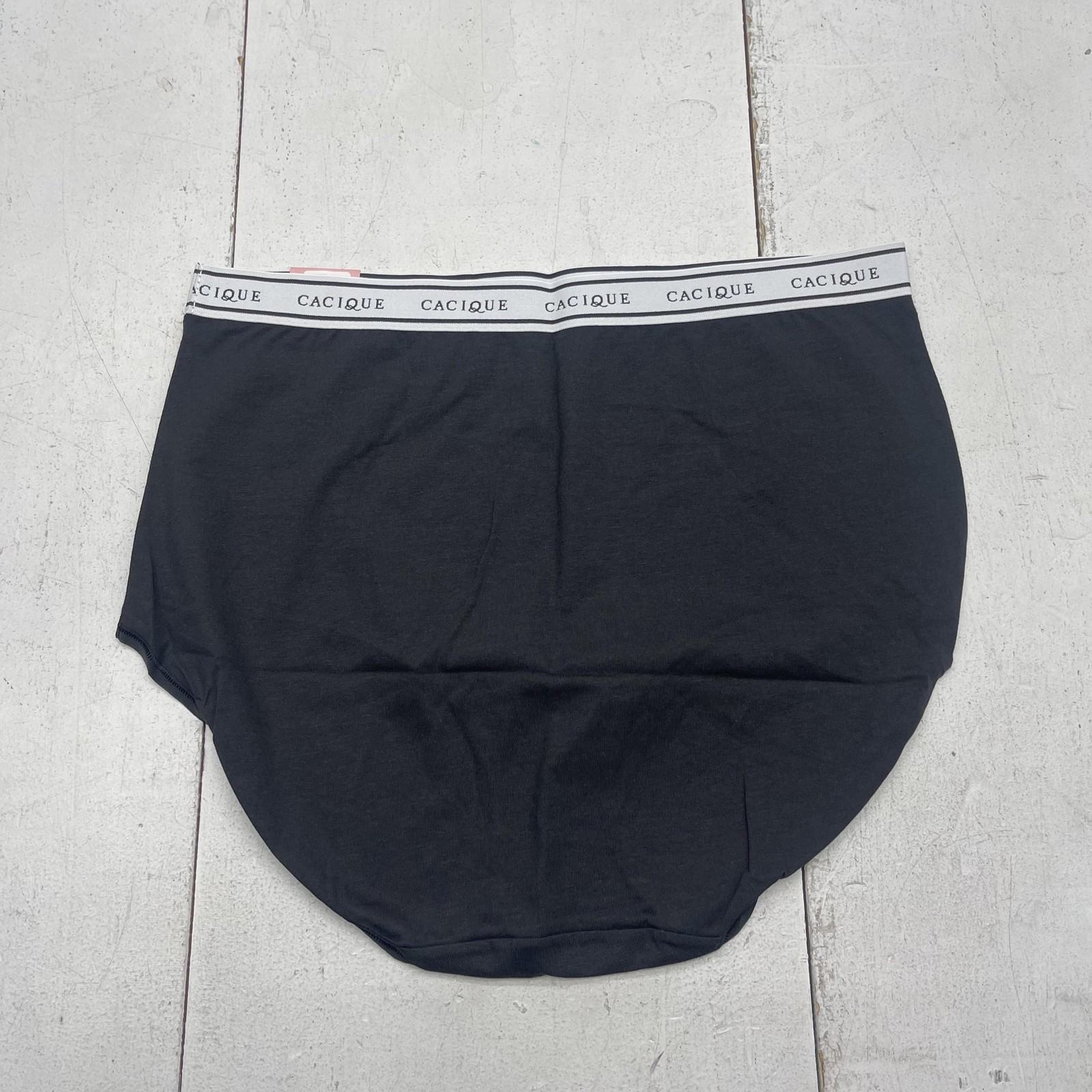 Cacique Briefs Womens 14/16 Black Cotton High Waist Plus Size Panties Underwear