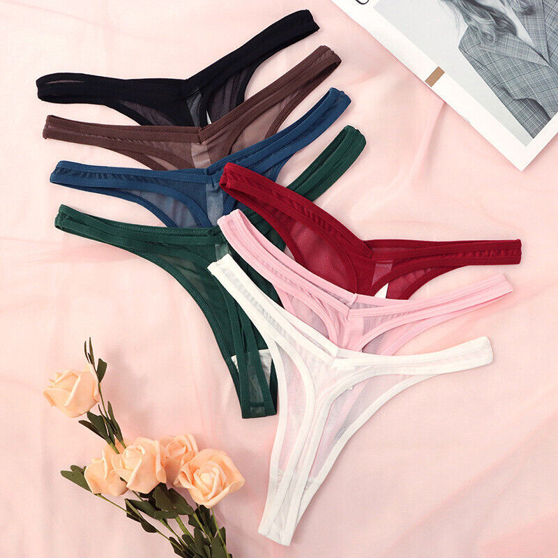 1/5 Pack Lot Womens Sheer G-string Panties Thongs See Through Briefs Underwear