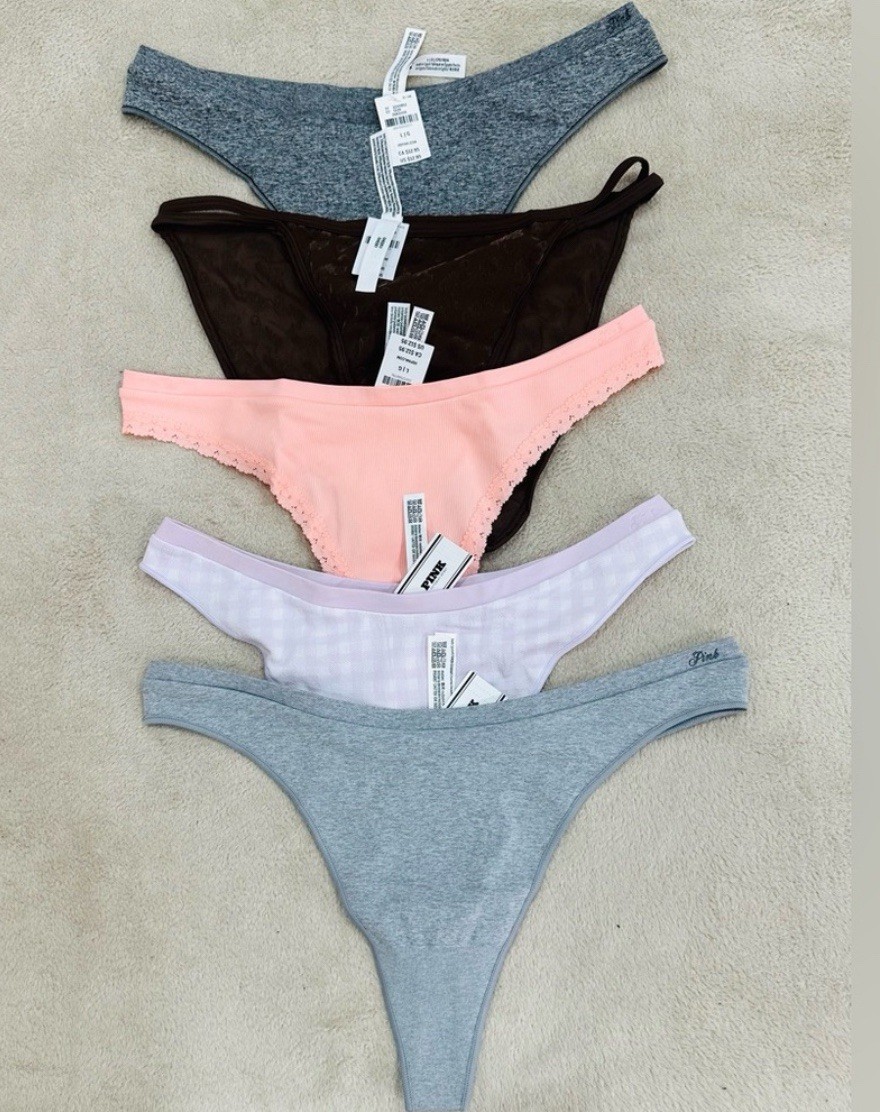 Victorias’s Secret 5 Pack High Leg Thong Multi Colors Panties Size L