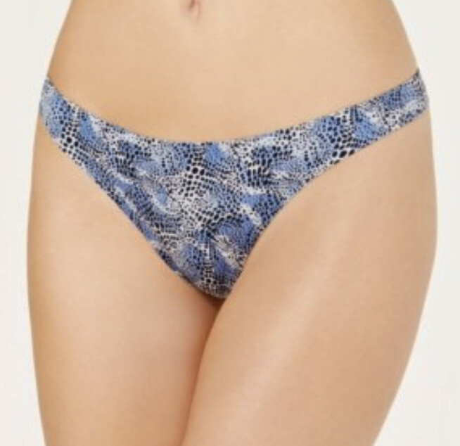MAIDENFORM Comfort Devotion Tailored Crystal Animal Blue Thong Panty Womens XL 8