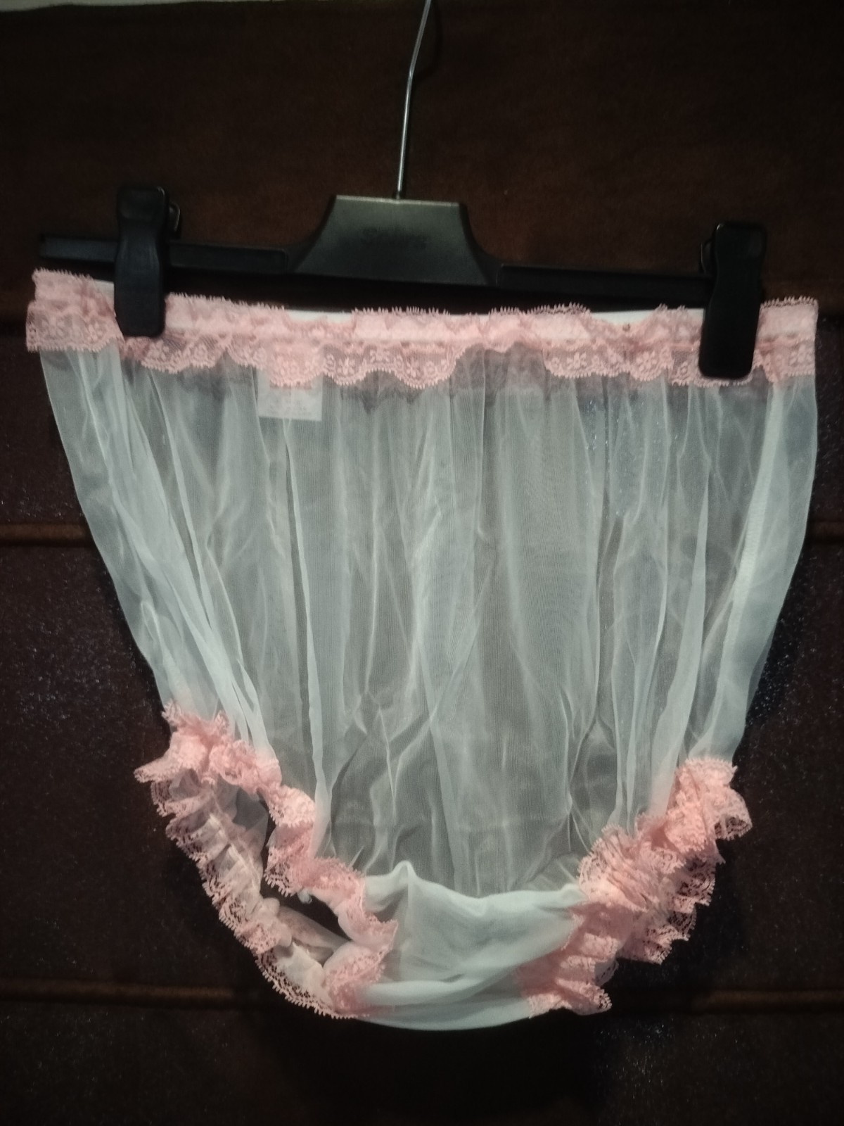 Ladies sheer chiffon nylon ruffle panties xlarge
