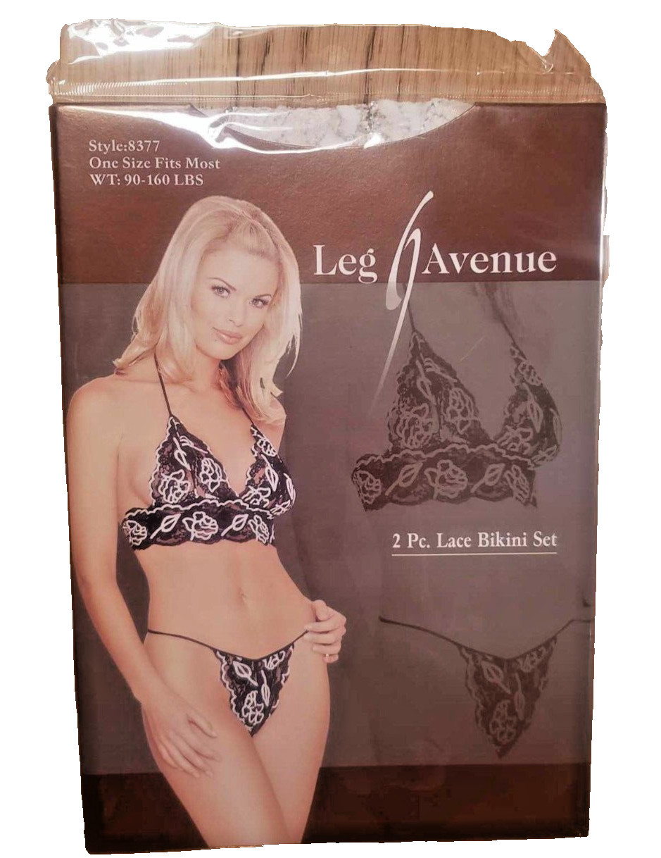 Women’s Sexy 2 Piece Lace Bikini Lingerie Set Leg Avenue Hot Underwear NEW w TAG