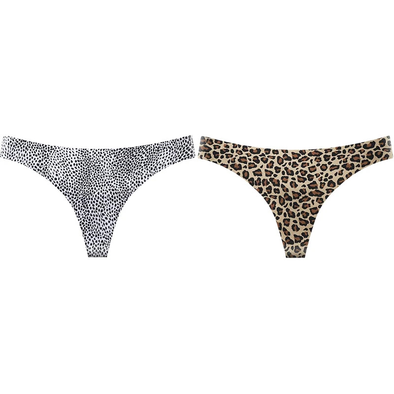 Leopard Thong Panties Women’s Low Rise Seamless Soft Stretch Breathable Comfort