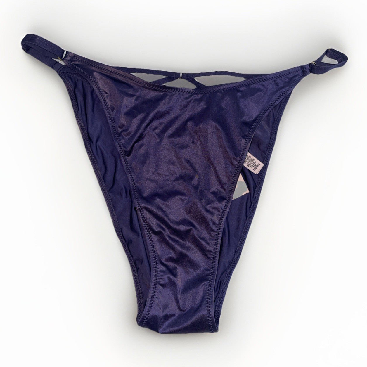 Victoria’s Secret NWT Brazilian Slip Strappy Adjustable Purple X-Large Panty