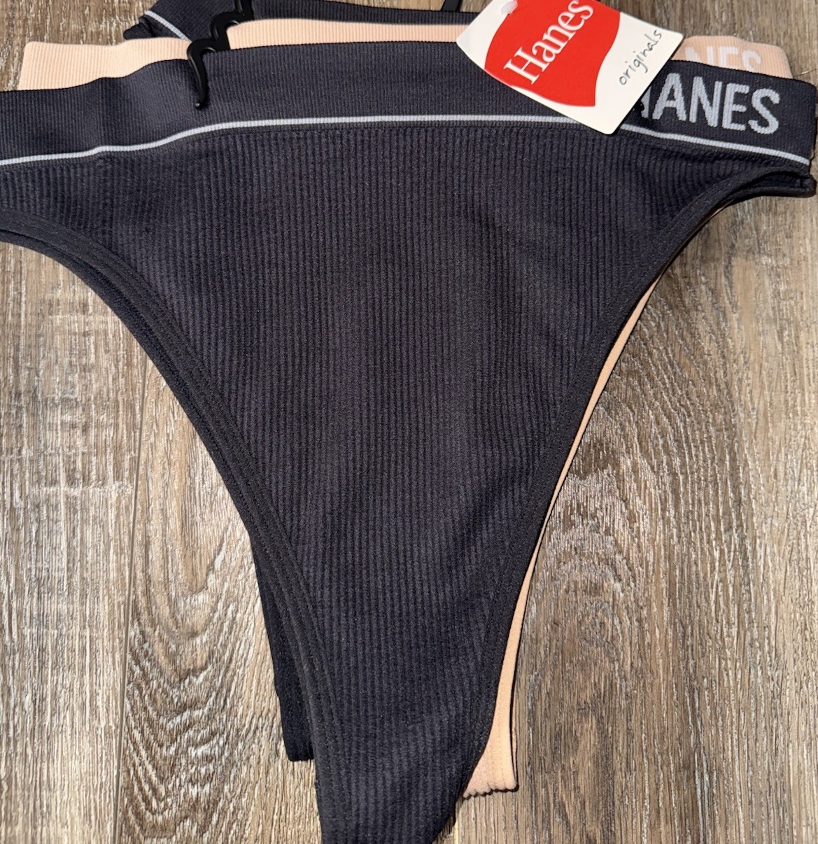 Hanes Womens Hi-Rise Cheeky Underwear Panties 3-Pair Nylon Blend Ribbed ~ L