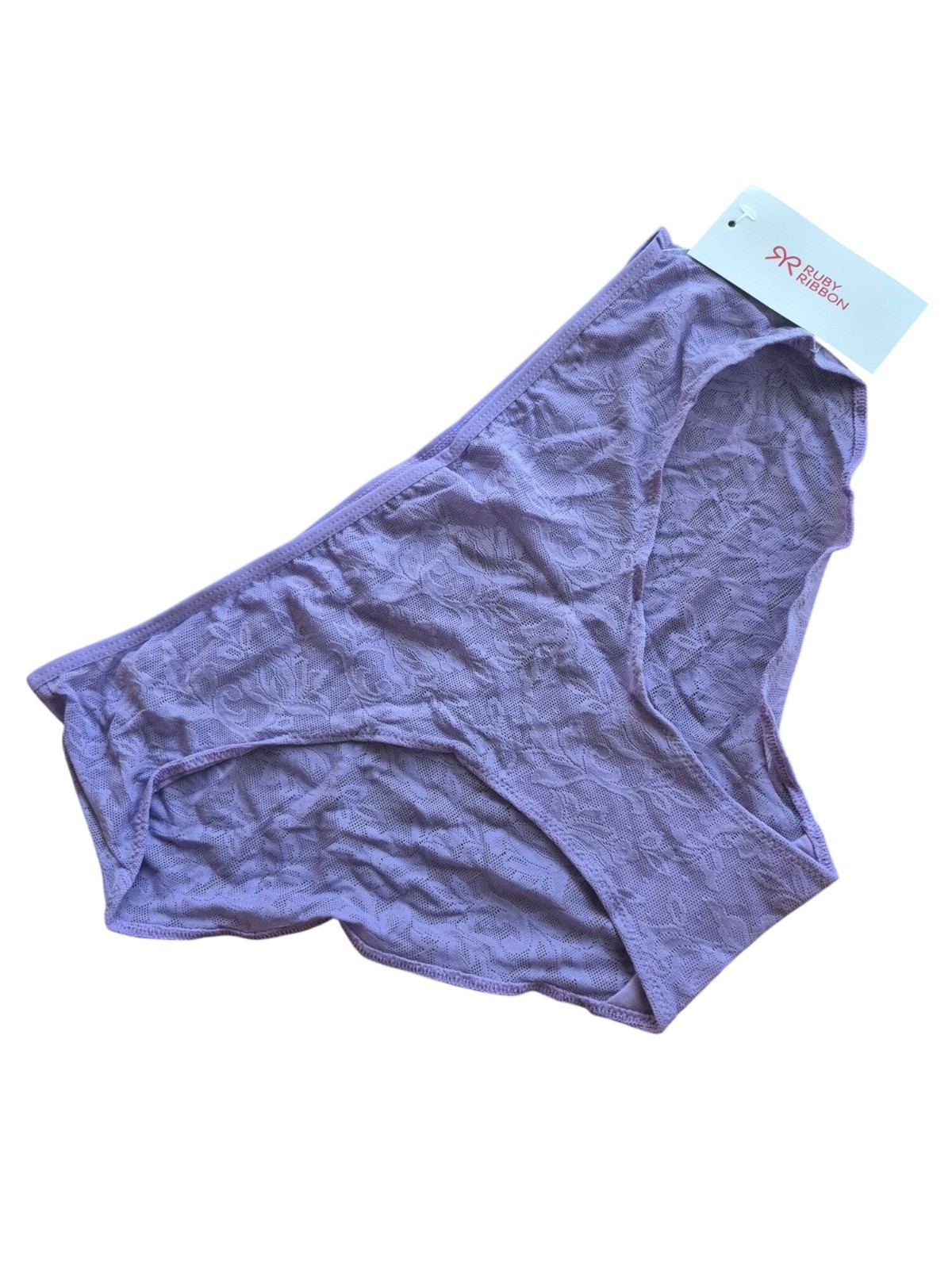 Ruby Ribbon Lavender Lace Briefs Size L