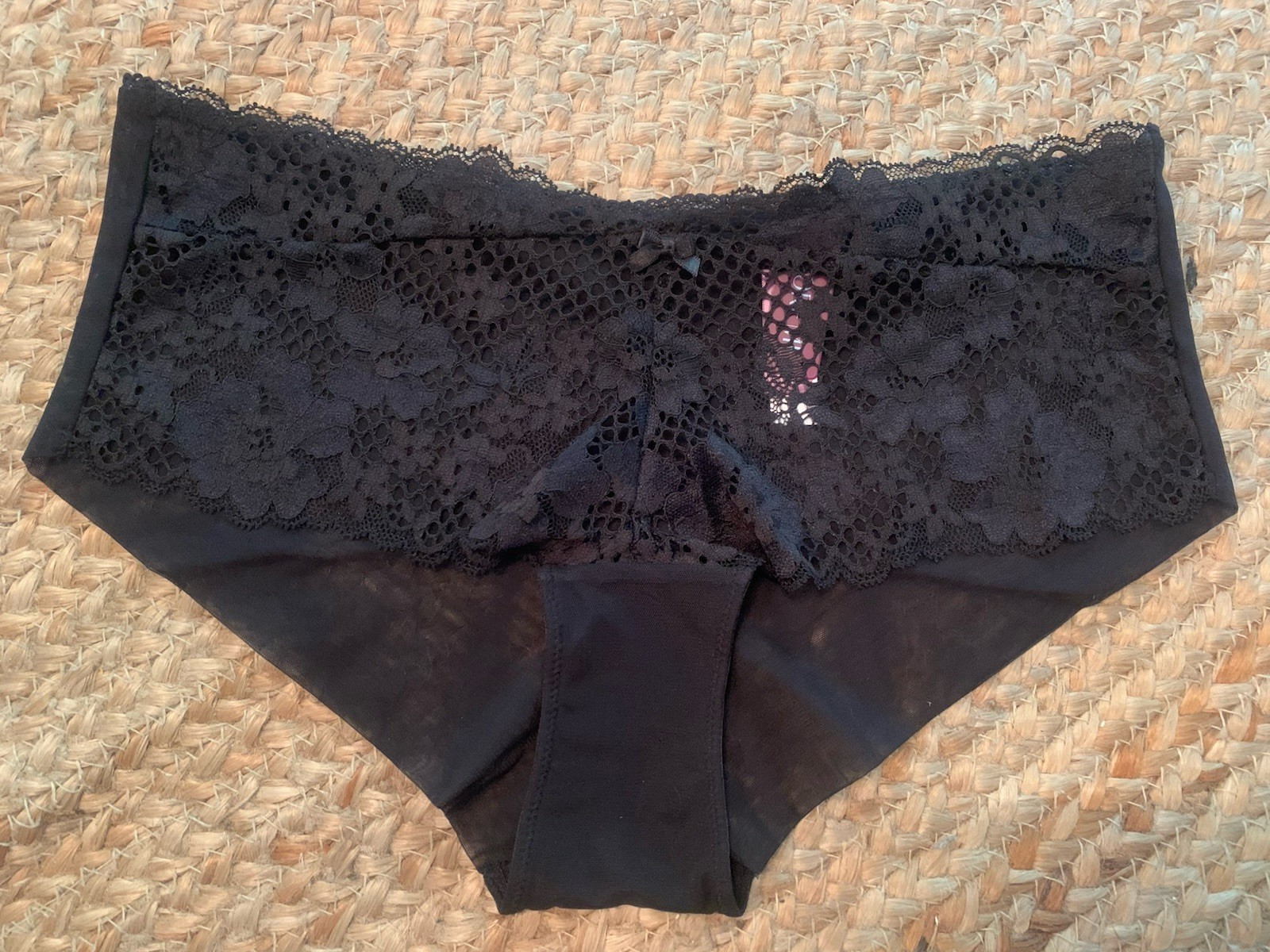 Adore Me Cheeky Hipster Panty Panties Medium Flirty Sheer Sexy Black O7907 NWT