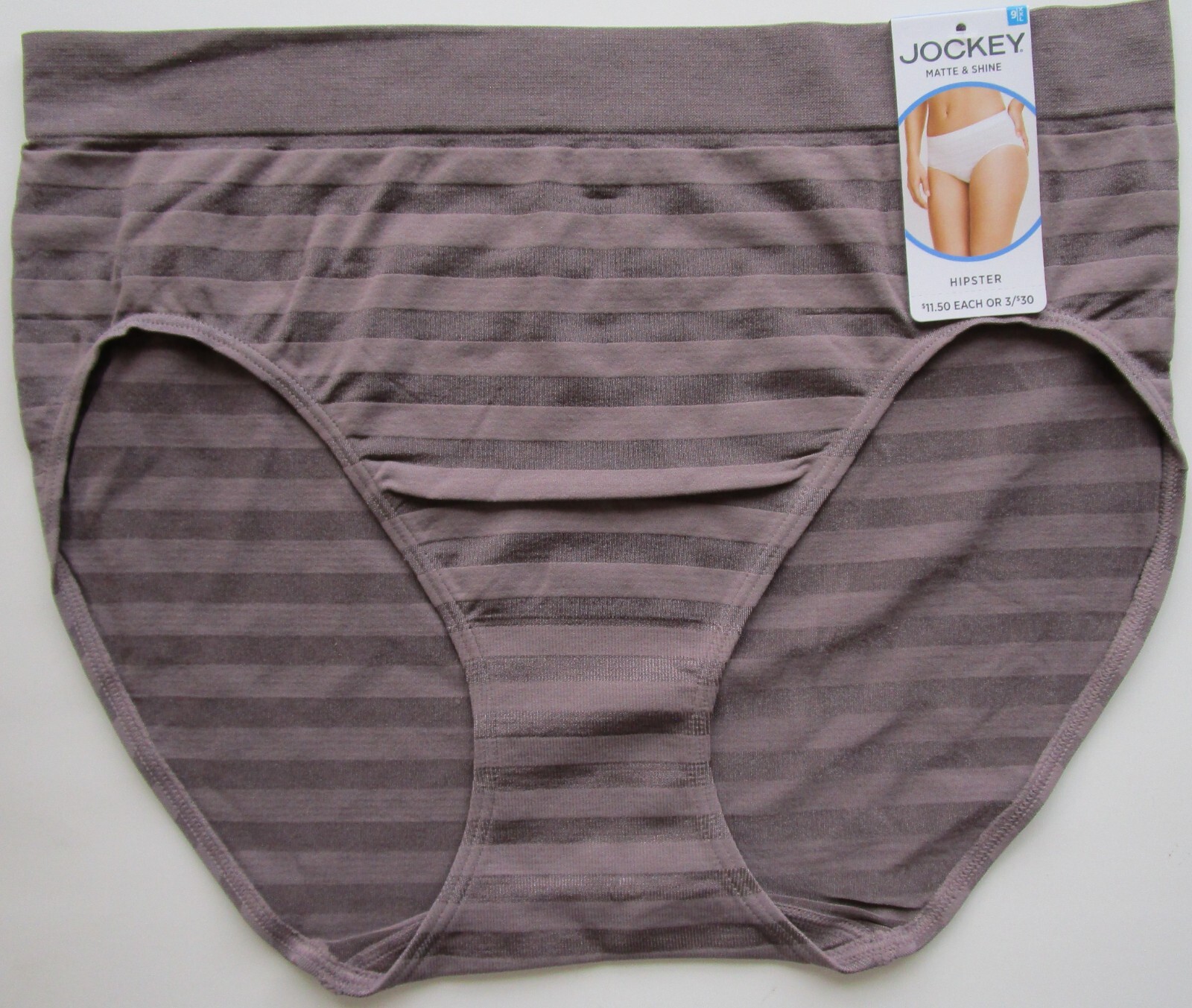 Jockey Matte & Shine Hipster Pantie 3 Pack Style 001307 Size 9 XXL NWT MSRP $30