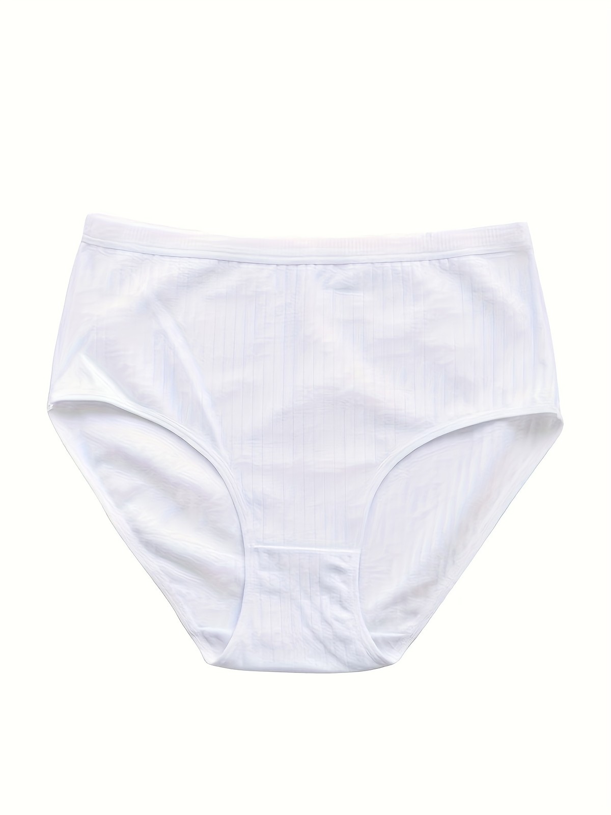 [8pcs High Rise Briefs] 8pcs Solid Simple High Rise Briefs, Comfy Breathable Str