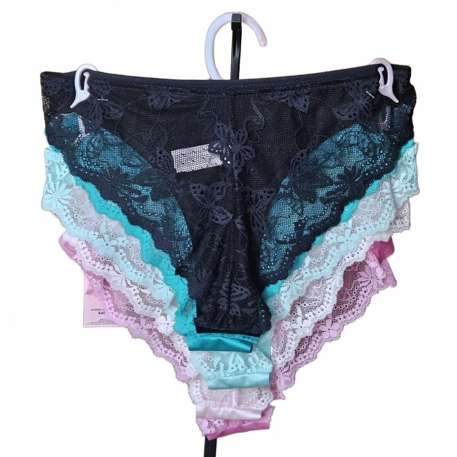 Juicy Couture 5 Pack Lace Back Panties Size Small Y2K Logo JC7324 HTF NWT E/38
