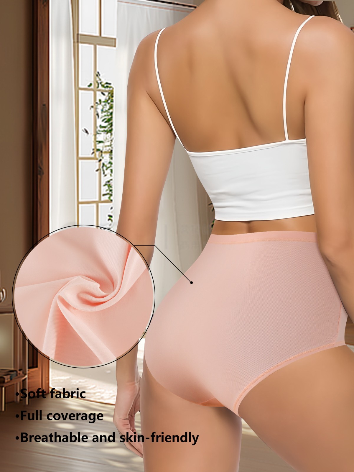 4 Pack High Waist Milk Silk Bikini – Cotton Gusset Tummy Control Butt Lift S-2XL