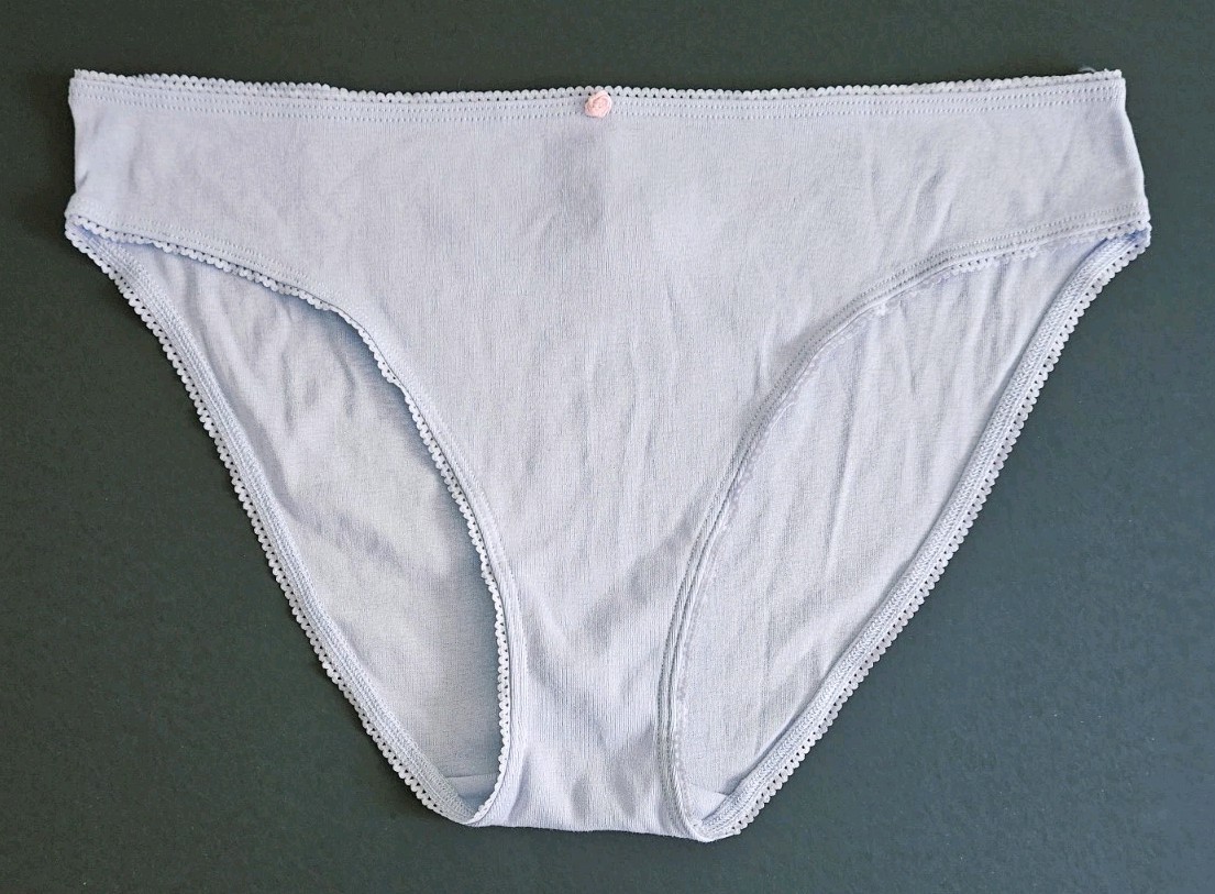 NEW VICTORIAS SECRET Stretch Cotton Bikini Panties Violet Womens XL Pink Rosette