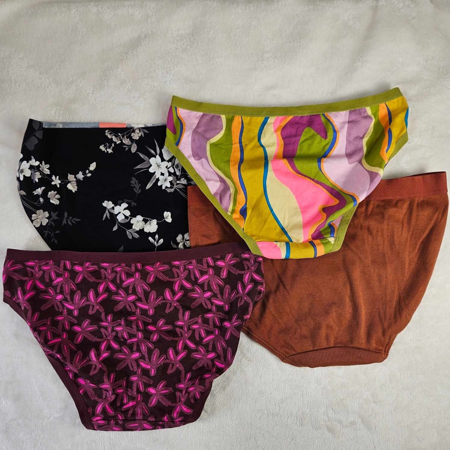 Auden 4pk Assorted Bikini Underwear Womens X-Small Stretch